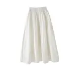 French Lace Trim High-Waist A-Line Skirt - Image 4