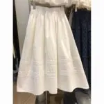 French Lace Trim High-Waist A-Line Skirt - Image 3
