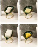 Self-Draining Soap Dish Holder with Water Drain Tray
