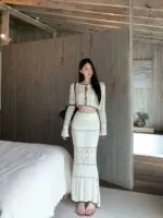 Women's Chic Knit Two-Piece Skirt Set