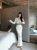 Women's Chic Knit Two-Piece Skirt Set - Image 7