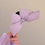 Vintage Cotton Bow Hair Claw Clip – Korean Style Oversized Pillow Cushion Hair Accessory - Image 2