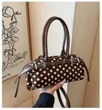 Korean Polka Dot Baguette Shoulder Bag