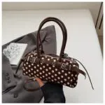 Korean Polka Dot Baguette Shoulder Bag - Image 6
