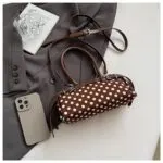 Korean Polka Dot Baguette Shoulder Bag - Image 4