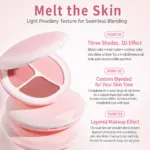 NOVO Mood Three-Color Blush Palette – Natural Matte Powder Blush, Long-Lasting & Smooth Finish - Image 3
