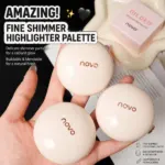 NOVO High-Gloss Glitter Highlight Powder | Shimmer Face Highlighter for Brightening & Contouring