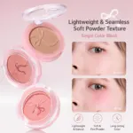 NOVO Single Color Blush Powder – Natural Rosy Matte Finish, Long-Lasting Lightweight Cheek Color - Image 3