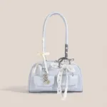 Korean Style Bowling Shoulder Bag – Large Capacity Bow Knot Handbag - Image 4
