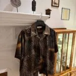 Vintage Leopard Print Short Sleeve Men's Shirt – Retro Casual Summer Button-Up