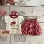 Ruffle Sleeve Top & Plaid Skort Set - Image 8