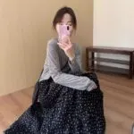 Women's Vintage Black Floral High-Waist A-Line Maxi Skirt - Image 5