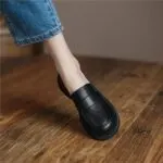 Women's Vintage Soft Leather Loafers | Slip-On Flat Shoes for Everyday Comfort - Image 4