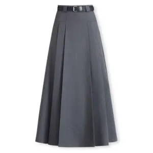High-Waisted Pleated Maxi Skirt