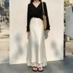 Women's Satin Lace Mermaid Midi Skirt - Image 2