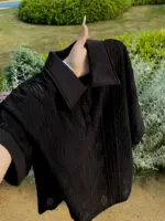 Old Money Textured Knit Polo Shirt - Image 6