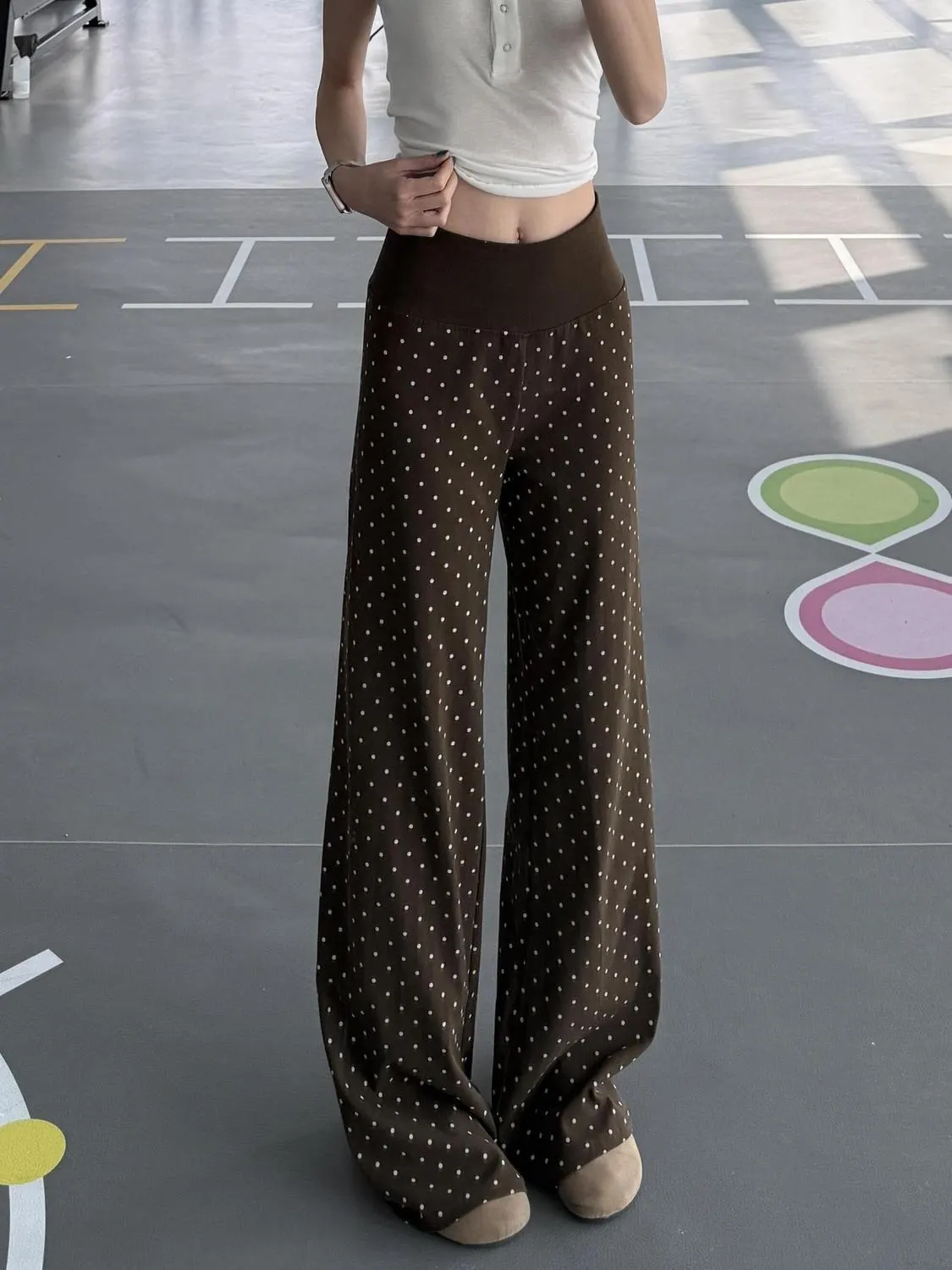 Main Images9 Polka Dot Flared Pants - Image 1
