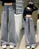 High Waist Plaid Wide Leg Pants