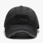Vintage Washed Embroidered Baseball Cap – Korean Street Style Distressed Letter Dad Hat