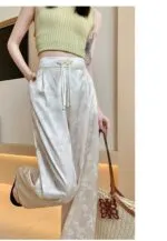 Elegant Frog Button Straight Trousers