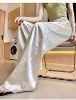 Elegant Frog Button Straight Trousers - Image 3