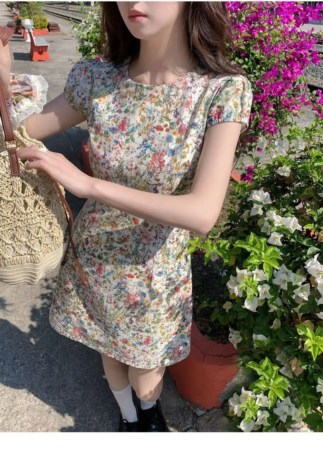 Weixin Image_2026-07-30_125749_510 Monet Floral Print Waist-Cinched Midi Dress - Image 1