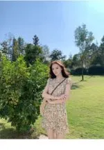 Monet Floral Print Waist-Cinched Midi Dress - Image 4
