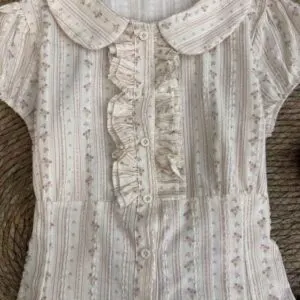 Vintage Floral Ruffle Blouse