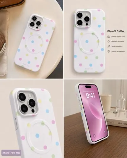 Polka Dot Film 4-Pack Phone Case for iPhone 17 Pro, 16, 15 & 14