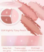 NOVO Mood Three-Color Blush Palette – Natural Matte Powder Blush, Long-Lasting & Smooth Finish - Image 5