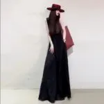 Elegant Embroidered Jacquard Maxi Dress - Image 2