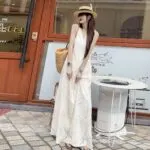 Elegant Embroidered Jacquard Maxi Dress - Image 5