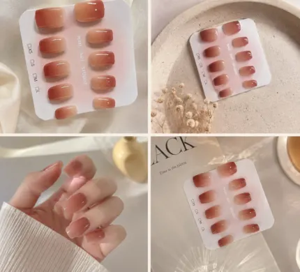 Nude Ombre Short Press-On Nails