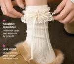 Kawaii Japanese Bow Lace Knee-High Socks - Image 4