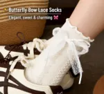 Kawaii Japanese Bow Lace Knee-High Socks - Image 2