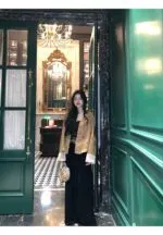 Floral Gold Foil Satin Jacket - Image 19