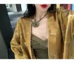 Floral Gold Foil Satin Jacket - Image 13