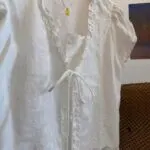 Plus Size Lace Trim Tie-Front Shirt - Image 3