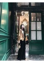 Floral Gold Foil Satin Jacket - Image 5