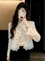 Lace Cropped Jacket - Image 7