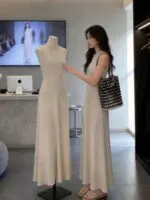 Ribbed Round Neck Waist-Defining Maxi Dress - Image 3