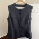 Linen Lace Trim Sleeveless Tank Top - Image 11