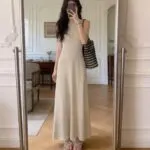 Ribbed Round Neck Waist-Defining Maxi Dress - Image 12