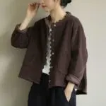 Corduroy Lace Trim Short Jacket - Image 2
