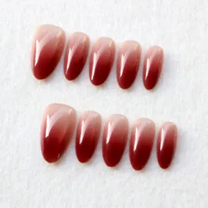 Black Tea Gradient Cat-Eye Almond Press-On Nails