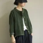 Corduroy Lace Trim Short Jacket - Image 3