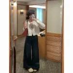 Polka Dot Cropped Knit Cardigan - Image 4