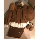 Vintage Faux Fur & Lace 3-Piece Outfit