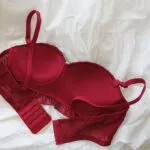 Luxury Wine Red Wireless Push-Up Half Cup Bra & Panty Set - Image 3