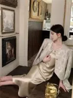 Chic Satin Two-Piece Dress Set - Image 3